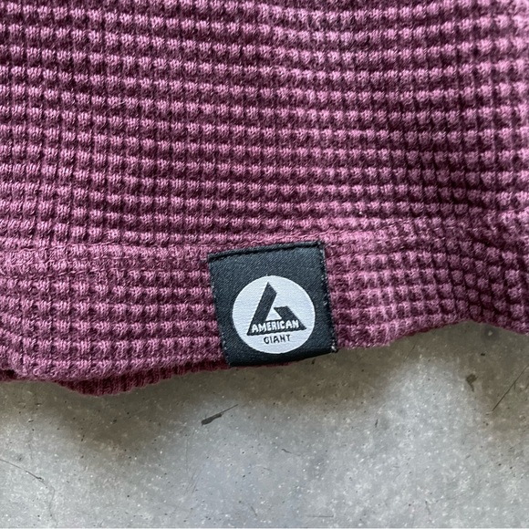 American Giant Women's Waffle Henley Burgundy Sz S Women’s - Picture 6 of 6